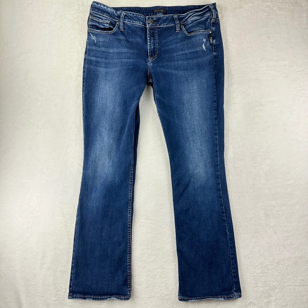 Silver Jeans Co. Jeans Womens Suki Slim Boot W36 L33 Blue Denim Stretch Cotton